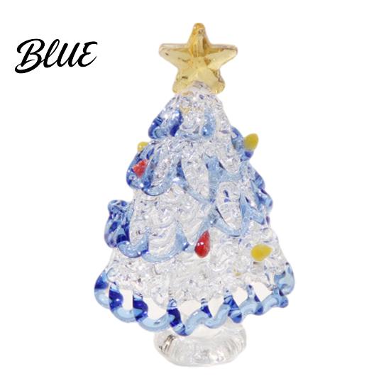 Christmas Landscaping Scene Accessory Mini Tree Figurine Handmade Colored Glaze Tabletop Ornament Creative Gifts for Friends with Star Top