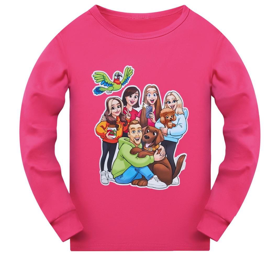 5641 Fashion Kids Girls Double Bubble Printed Long Sleeves Round Neck T-Shirt Top