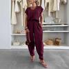 2025 Summer Women's Linen Ice Silk Casual Fashion Set
