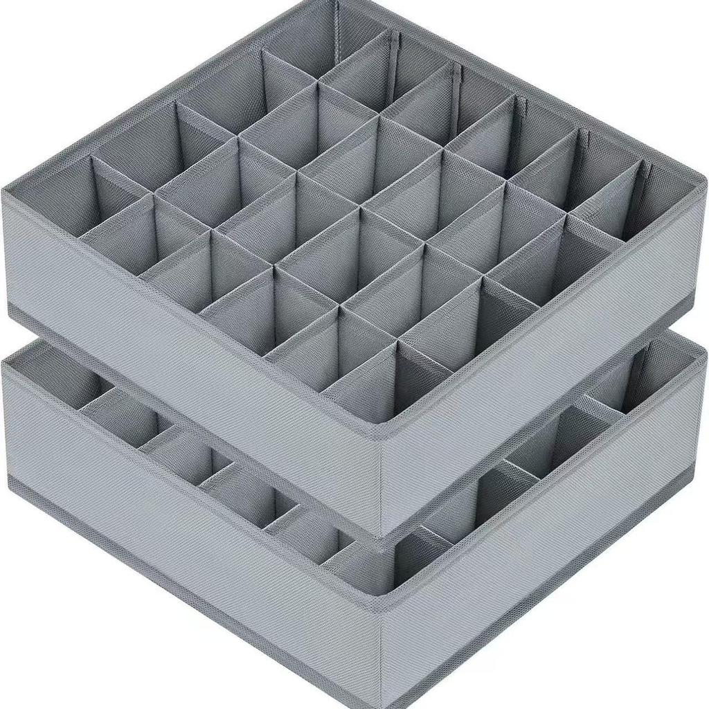 Underwear and Socks Organizer: Home Fabric 4-Piece Lidless Storage Set for Scarves, Socks, and Bras.