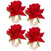 4pcs Napkin Rings Flower Napkin Holder Dinner Table Decor Decorative Buckle For Wedding Party Tea Party Home Supplies