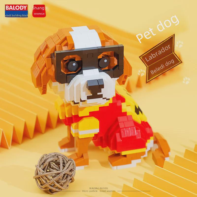 Husky & Schnauzer Toy Building Blocks - Cute Pet Dog Assembly Set for Kids