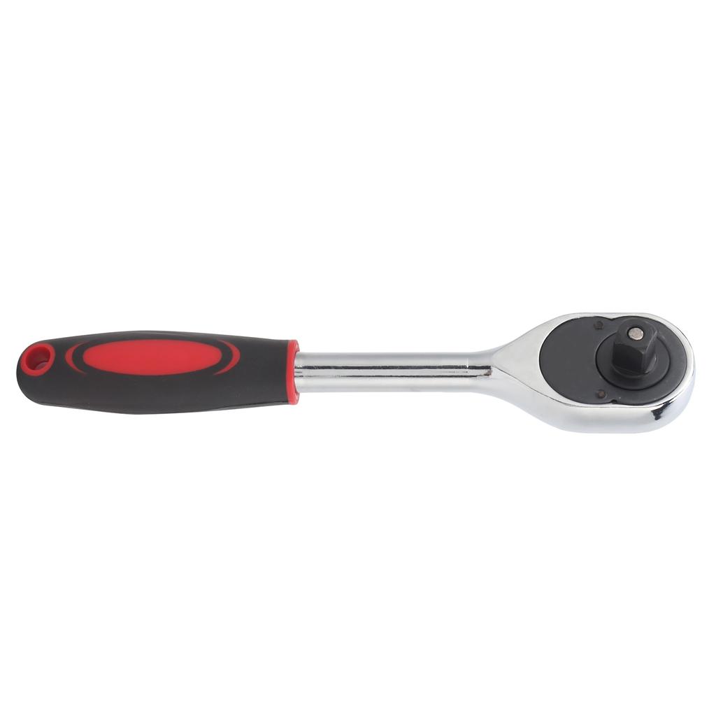 12in Ratchet Wrench 24 Teeth Socket Wrench Tool for Electrician Repairing Red Black
