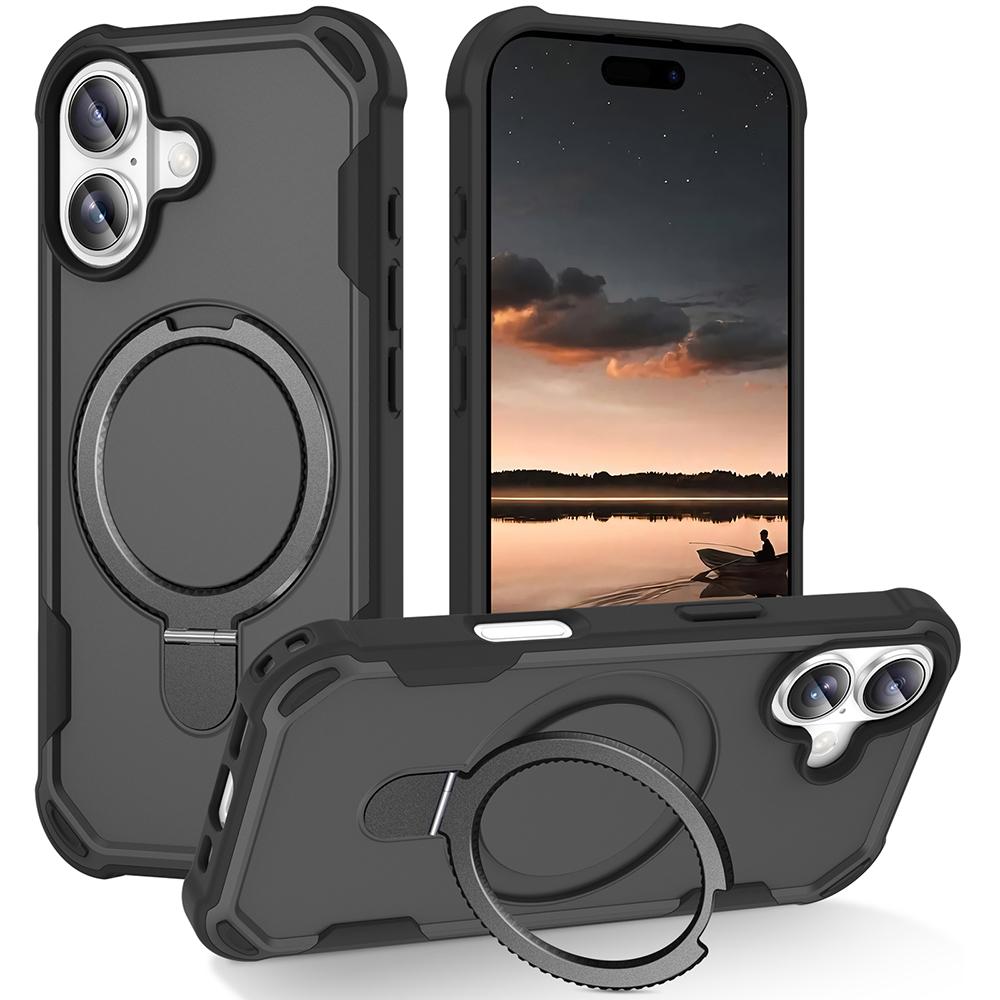 For iPhone 17 Case Compatible with MagSafe Kickstand TPU+PC Shockproof Phone Back Cover
