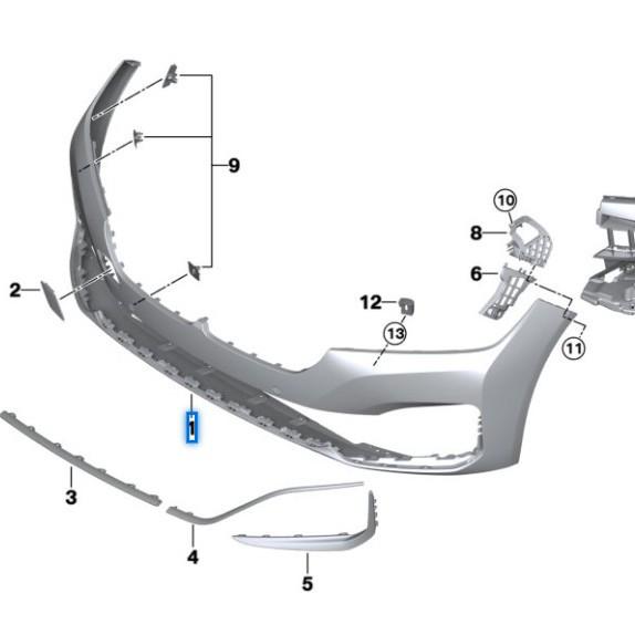 Compatible BMW 7 Series G11 LCI Front Bumper Assembly Part #51119466571.
