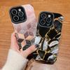 Vertical Grain Marble Printed Leather Soft Silicone Phone Case Back Cover with Camera Lens Full Protection for Samsung