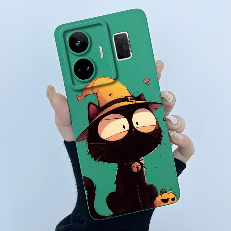 For Realme GT Neo 5 Case Funny Cartoon Cat Bumper Slim Soft TPU Shockproof Phone Case On For Realme GT Neo 5 Neo5 240W 5G Cover