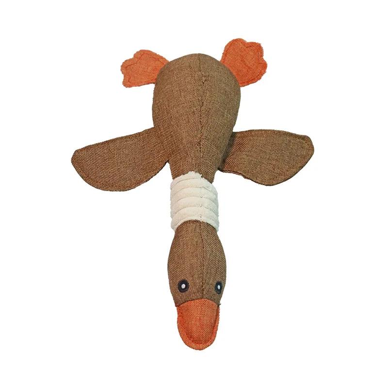 3 pièces Jouets pour animaux de compagnie accompagnés de jouets sonores en toile de jute, résistants aux morsures, oies, produits pour animaux de compagnie Husky sonores