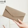 New Women's RFID Anti-theft Lychee Pattern Soft Leather Long Clutch Wallet