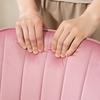 Velvet Feel Tub Office Chair With Seat Cushion Dark Pink