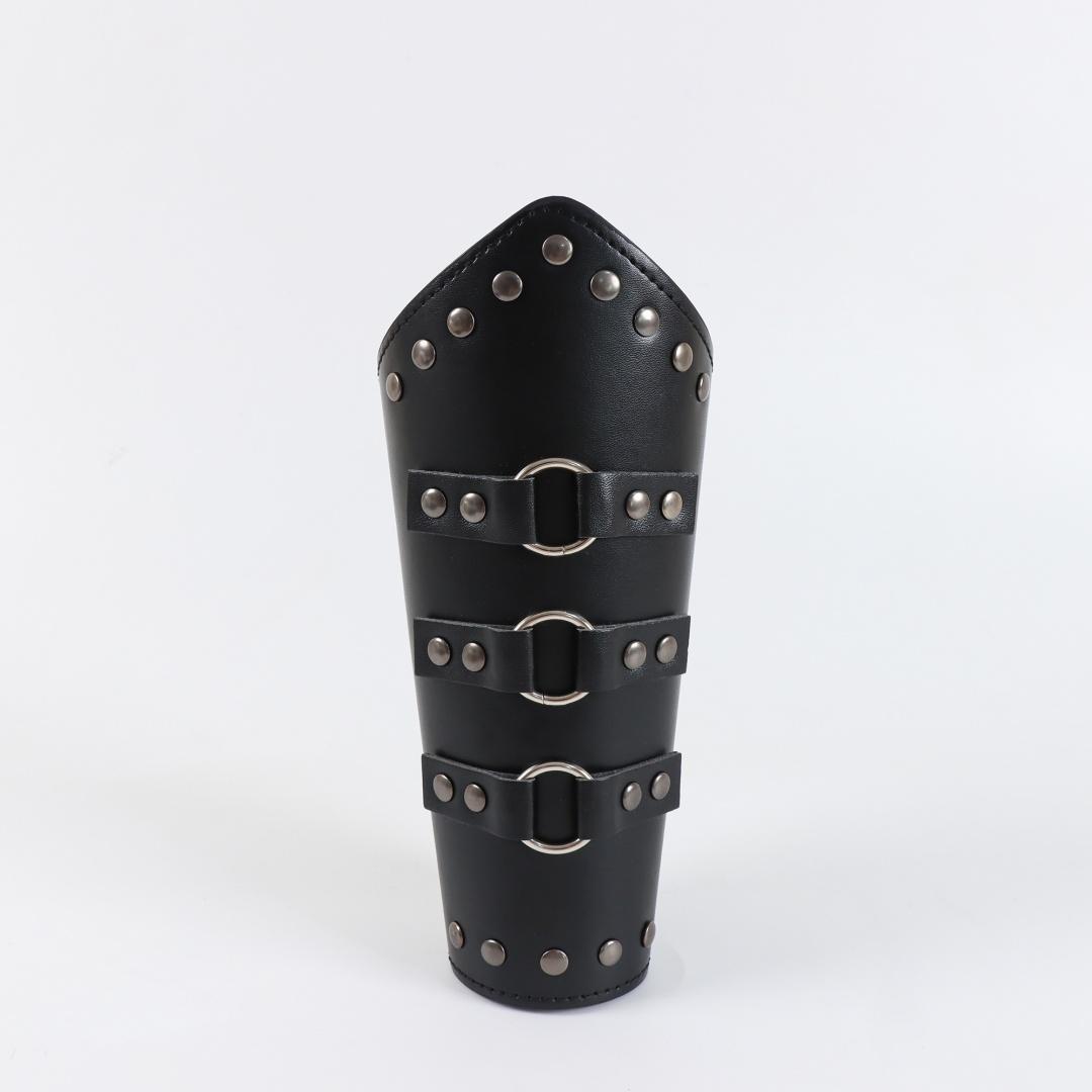 

1pc Men Medieval Cosplay PU Leather Armor Arm Warmers Lace-Up Viking Pirate Knight Gauntlet Wristband Bracer Steam Punk One Size
