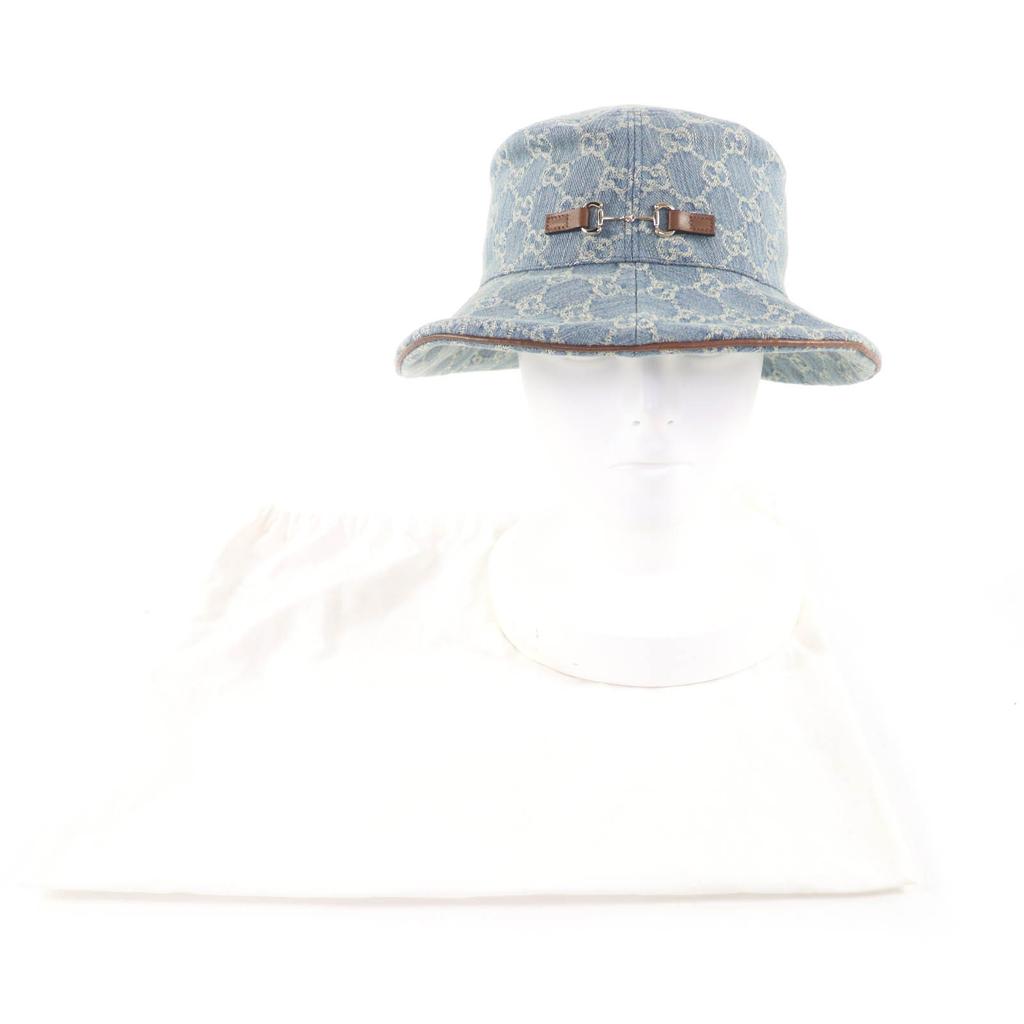 Pristine GUCCI hat Indigo cotton Women L 836220 Used