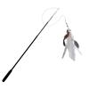 1.8m 4-Section Telescopic Carbon Fiber Cat Teaser Wand, Super Long Scratch Resistant Fishing Rod Feather Interactive Kitten Toy