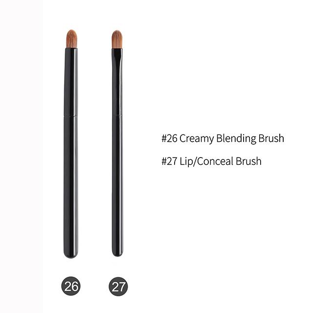 OVW 2 Stück Ziegen-Profi-Kosmetik-Make-up-Pinsel, Werkzeuge, natürliches Haar, schwarze Malerei, Holzgriff, Brochas Maquillaje Pelo Natura