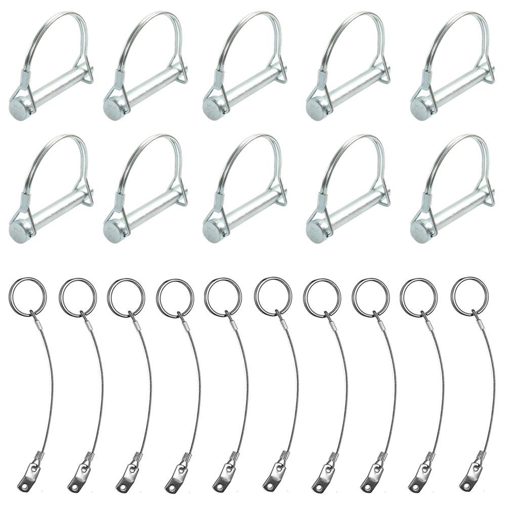 10Pcs Trailer Pin & Anti-Lost Rope Kit