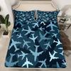 Camouflage cartoon airplane pattern bed hat four-piece bedding set bedroom dormitory bedding decoration