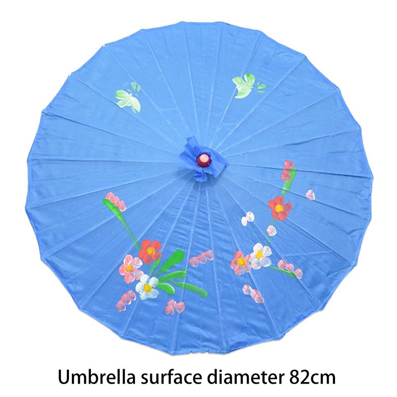Vintage Chinesischer Seiden-Ölpapier-Schirm Blume Ölpapier-Schirm Bambusgriff Hochzeitsdekoration Foto-Sonnenschirm Tanz-Requisiten