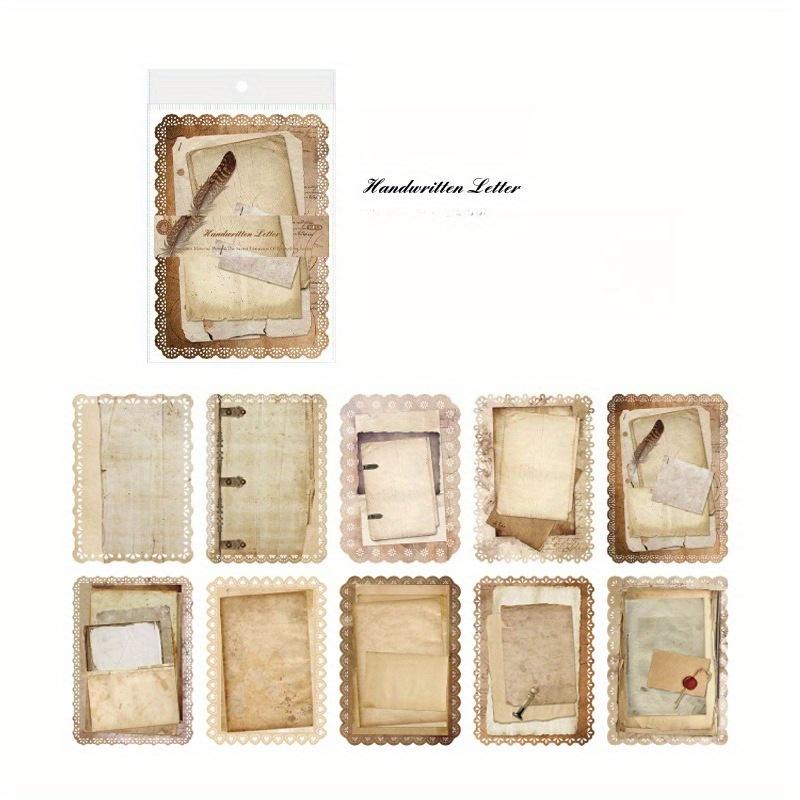 1PC Secret of Everything Series Material Paper Retro Hollow Lace Lace Old Book Pages Handbook Collage Base Paper and Cards