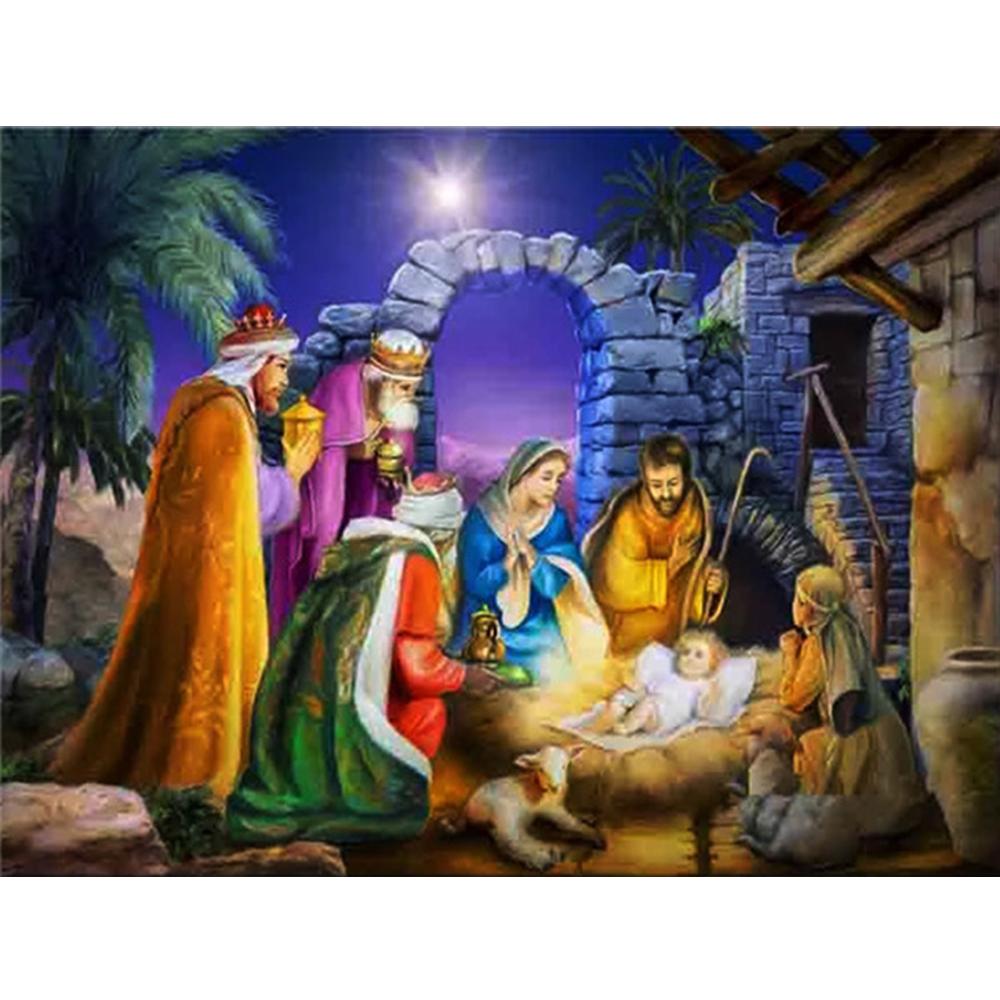 3D Full Square Diamond Painting Jesus Birth Craft Kit Handicraft Diamond Embroidery Religion Art Rhinestone Home Decor