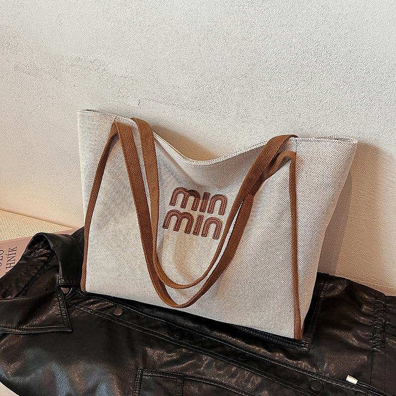 Lazy wind bag women's trend letter shoulder handbag large capacity commuter underarm tote bag