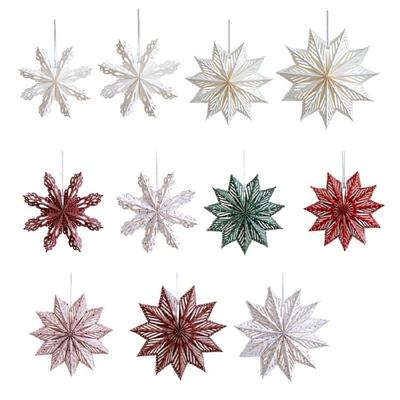 Snowflake Hanging Decorations Tangles Resistant Paper Craft for Tree Ceiling Window Accent Christmas Tree Accessories