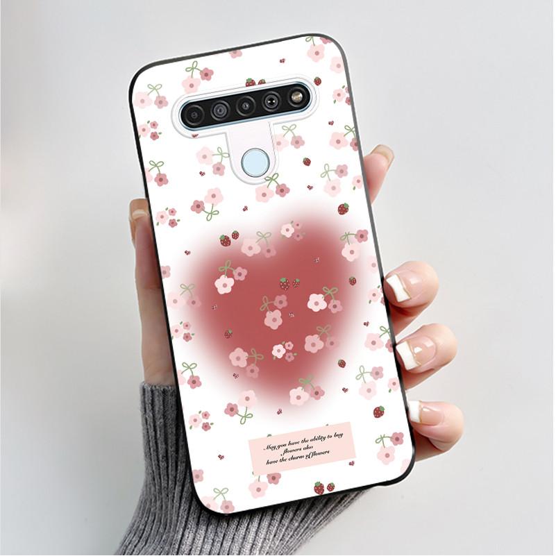 Printing Pattern Case For LG Q61 / LG K61 / LG Q70 Cover Fundas Soft Silicone Black Shell Cute Flower Cartoon Casing Coque Capa