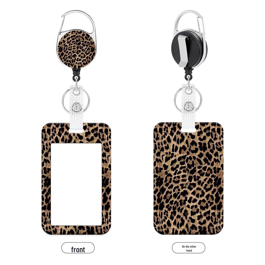 Durable Scratch-Resistant Hard Shell ID Card Holder with Metal Back Clip Lanyard for Employee or Student Badges.