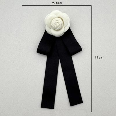 Broches Retro de Lazos Negros Para Mujer Flor de Camelia de Tela Pines de Cuello de Camisa Perla Ramillete Accesorios de Ropa Joyería Regalos