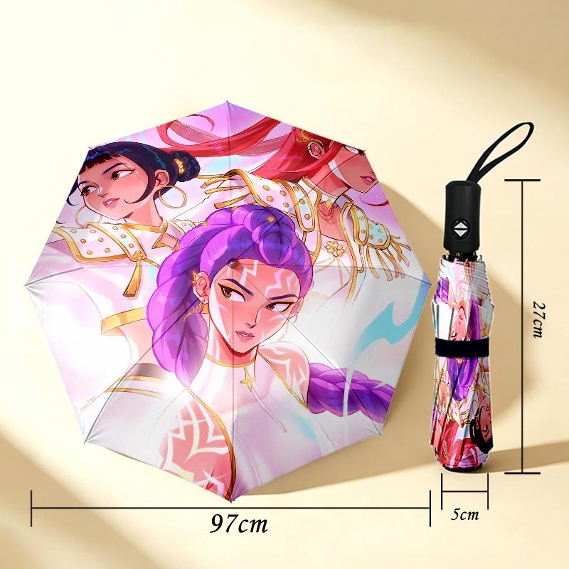 Celestial Elements Portable 3 Folds Umbrella Portable Windproof Folding Rain Umbrella For Travel Outdoor Sun Protection Travel Outdoor Gift
