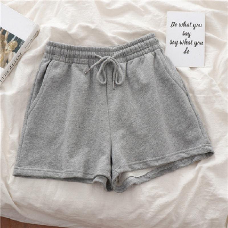 Women's Summer 2026 Retro Grey Wide-Leg Shorts for Running and Casual Wear
