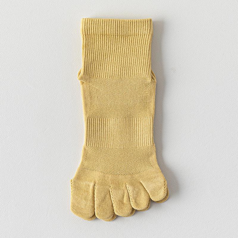 Five-finger Socks, Women's Pure Cotton Short Socks, Antibacterial and Anti-athlete's Foot, Mesh Breathable Mid-calf Toe Socks, Women's Split Toe Socks