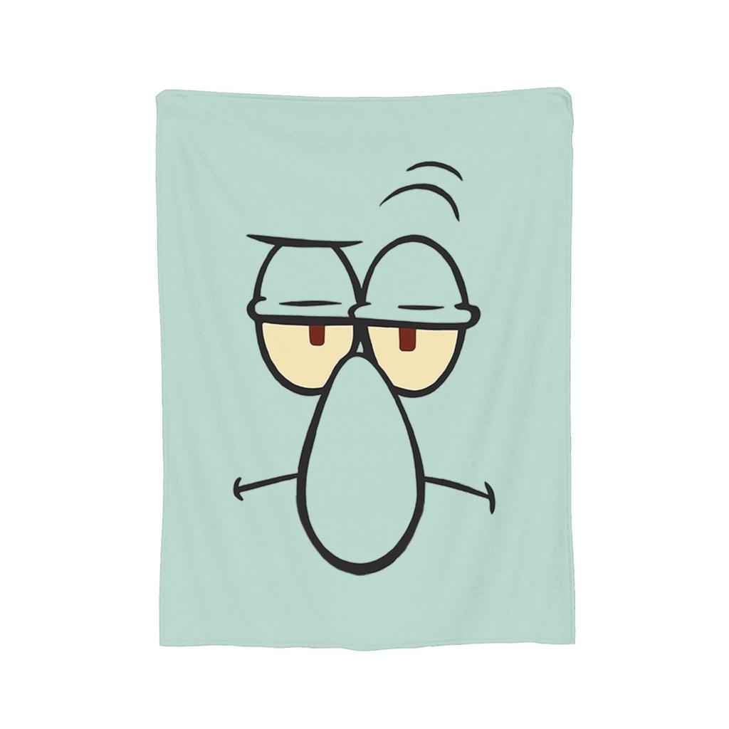 Handsome S-Squidwarded Pattern Blankets Flannel Decoration Multi-function Soft Throw Blankets for Bedding Travel Bedding Throws