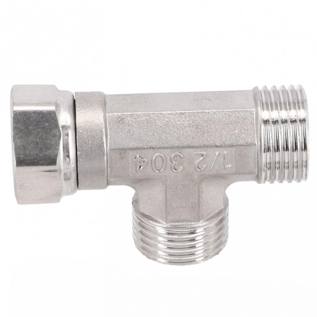 Silver T Adapter 3Ways Valve For Diverter Bath Toilet/Bidet Sprayer Shower Head