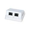 Plaques Murales UTP - MICROCONNECT - UT2RJ45A - 2x RJ45 - Blanc - Adaptateur Anglé