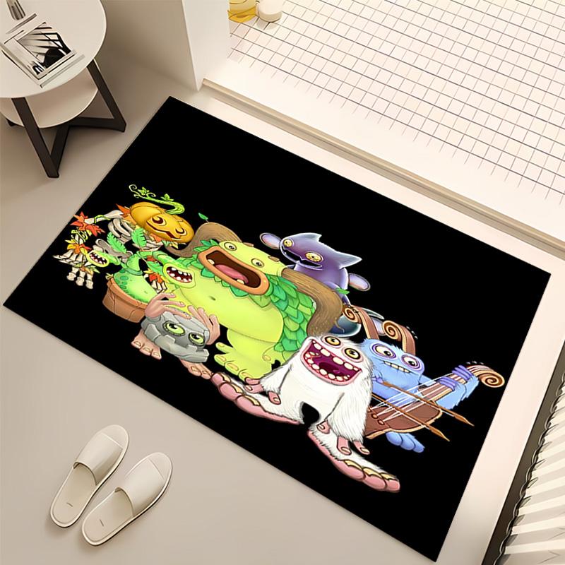 1pc My Singing Monsters Print Area Rug - Soft, Washable Non-Slip Indoor Mat, Living Room, Home Office Decorative Rug,Office Decorative