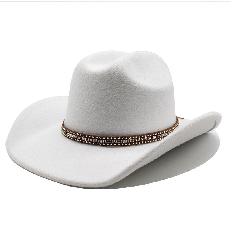 Big Edge Cowboy Top Hat Ethnic Tibetan Hat Soft Woolen Western Cowboy Hat Roll Edge Top Hat