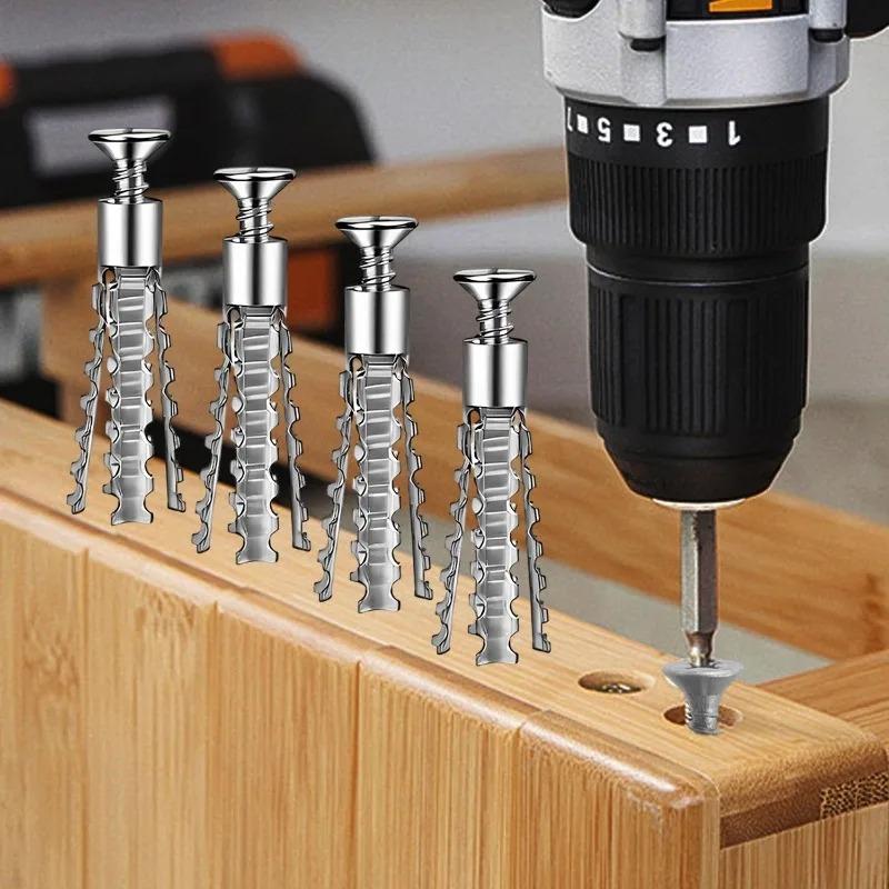 Metal Expansion Tubes Screw Hollow Walls Drywall Anchors Bolt Kit Serrated Self Tapping Screws Fixing Fasteners Drilling Plugs