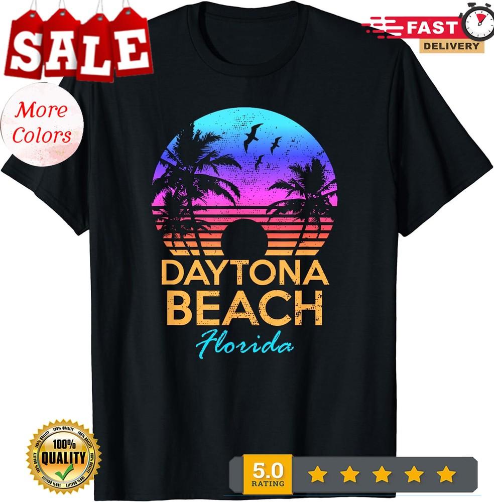 2025/Daytona Beach Florida Vintage Sunset Summer Vibe Gift Unisex T-Shirt Unisex T-Shirt S