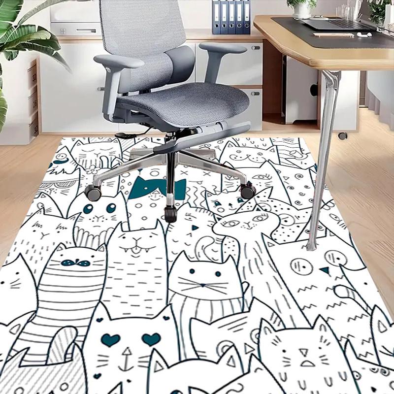 1PC cat pattern Non-Slip Floor carpet, suitable for Office, bedroomand playrooms. It can also be used as a sofa footrest cover-T67