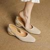 2025 spring and summer new versatile niche hollow hole single shoes explosion low heel soft leather square head explosion soft sole women's shoes