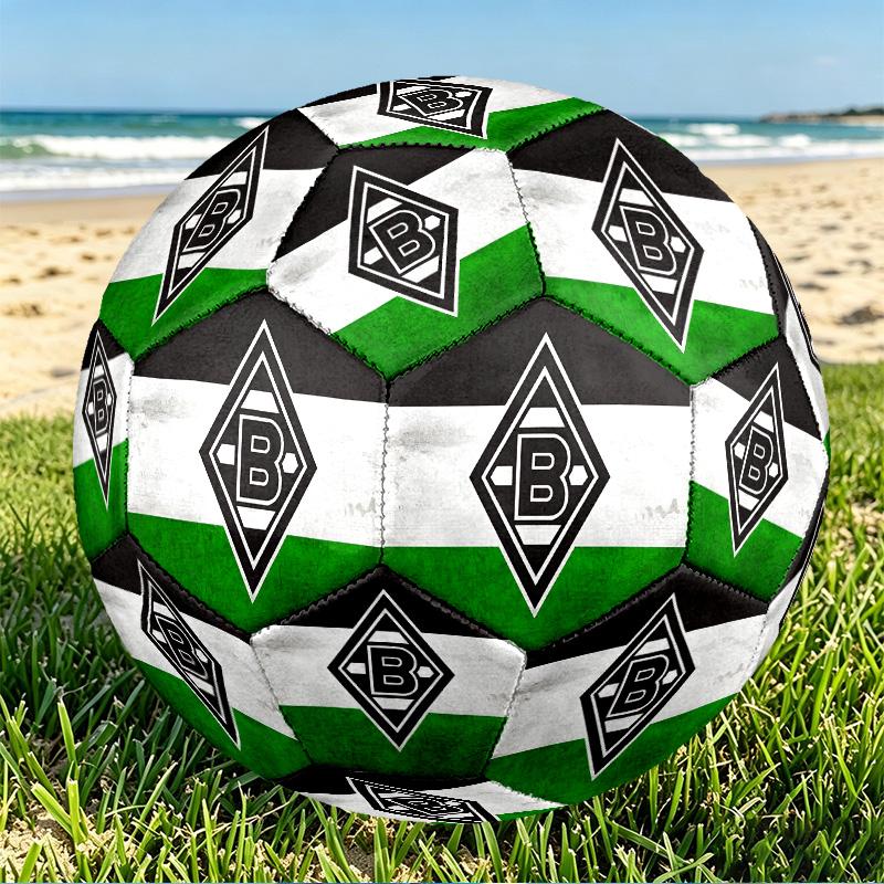 Borussia Monchengladbach Print Size 5 Soccer Ball, PU Wear Resistant Football for Match Training and Daily Practice, Birthday Gift for Soccer Fans