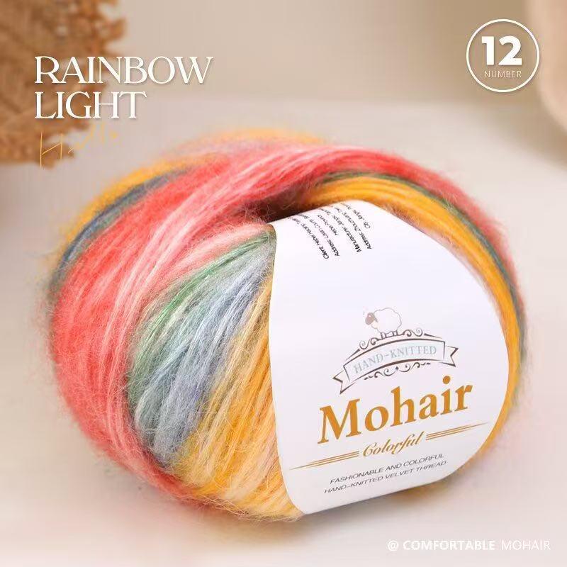 Silk Mohair Gradient Yarn for Hand-Knitted Shawls and Sweaters