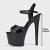 Fashion Liyke Big Size 42 43 Sexy Party Club Stripper Pole Dance Shoes Black Patent Leather Super High Heels Platform Sandals For Women