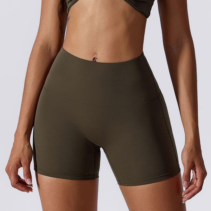 

European and American-Style Tight Quick-Dry Outdoor Yoga Bra Nude Feel 8/S Deep Coffee shorts