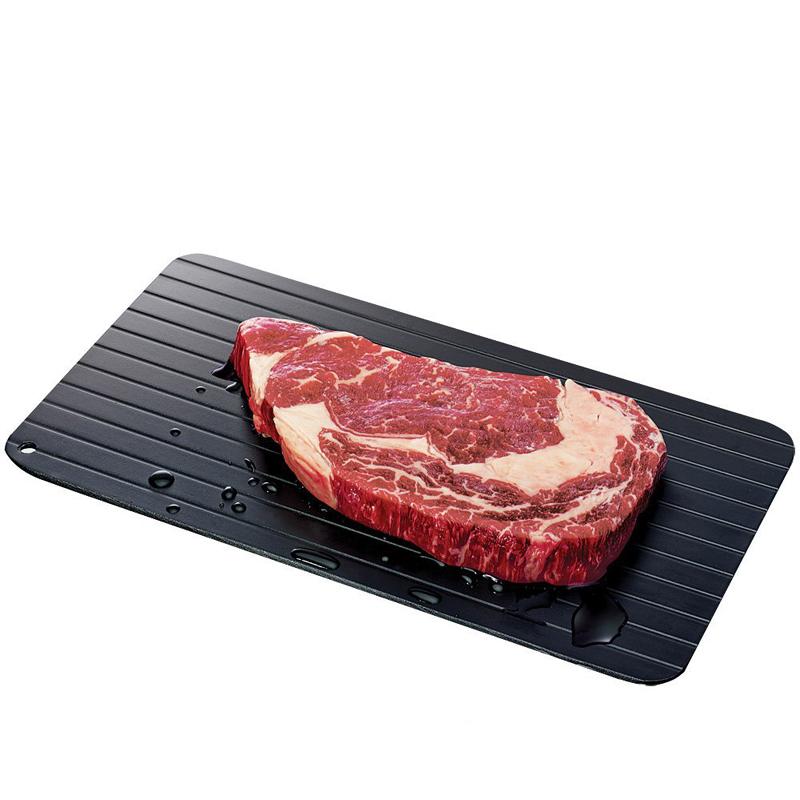 Fast Defrosting Tray Aluminium Alloy Thaw Food Defrosting Tray Frozen Meat Fish Food Tray With Brush Meat Tools