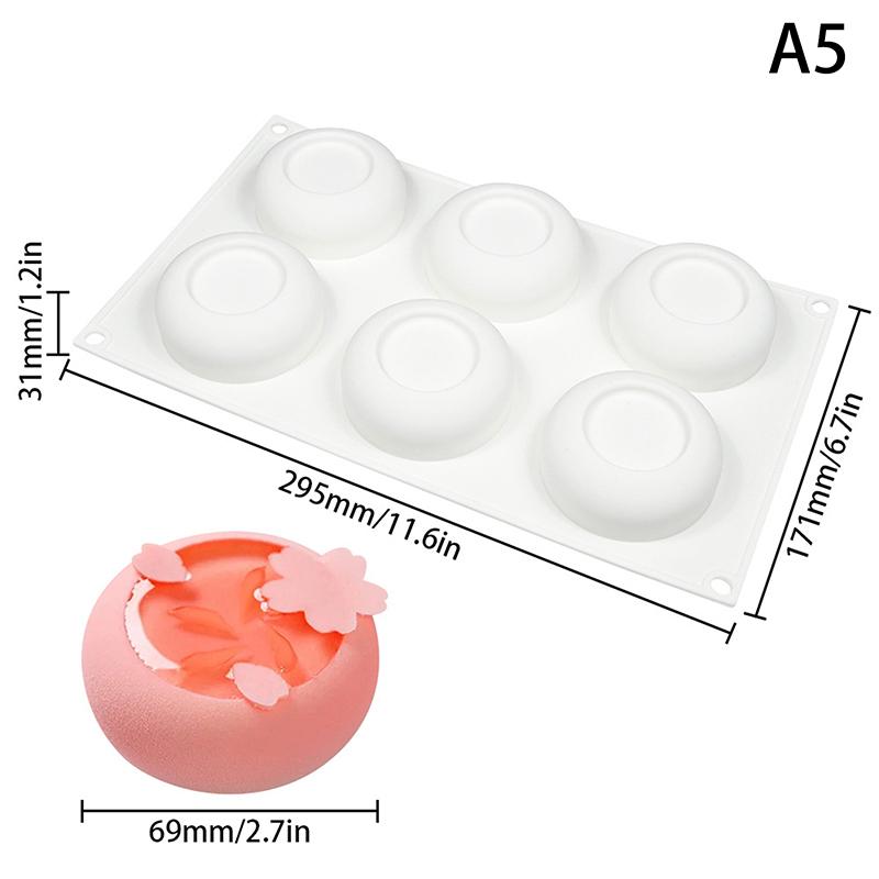 6-Hålighets Blomformade Silikonkakformar Franska Moussekakformar Hem Bakverktyg Kökstyling Och Baktillbehör