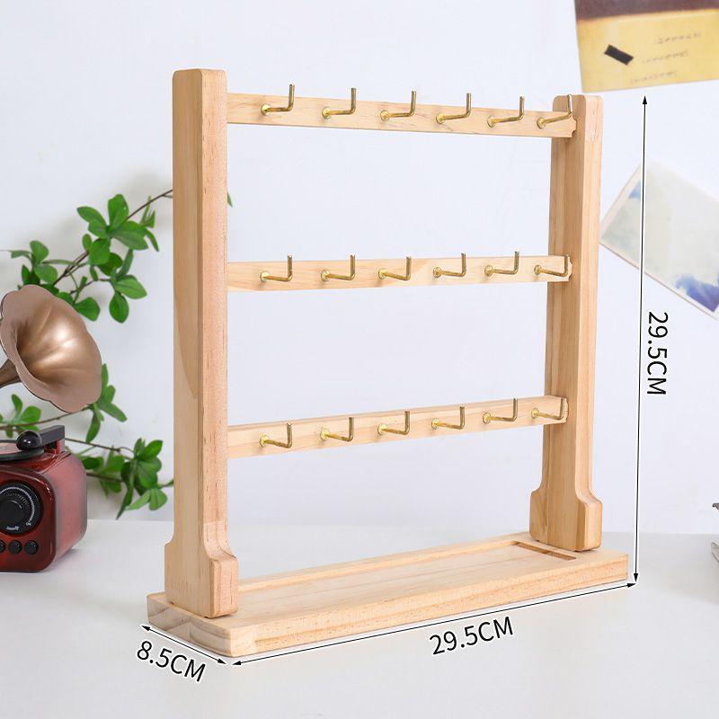 Jewelry Display Stand: Necklace, Bracelet, Keychain Storage with Hooks and Stud Earring Rack