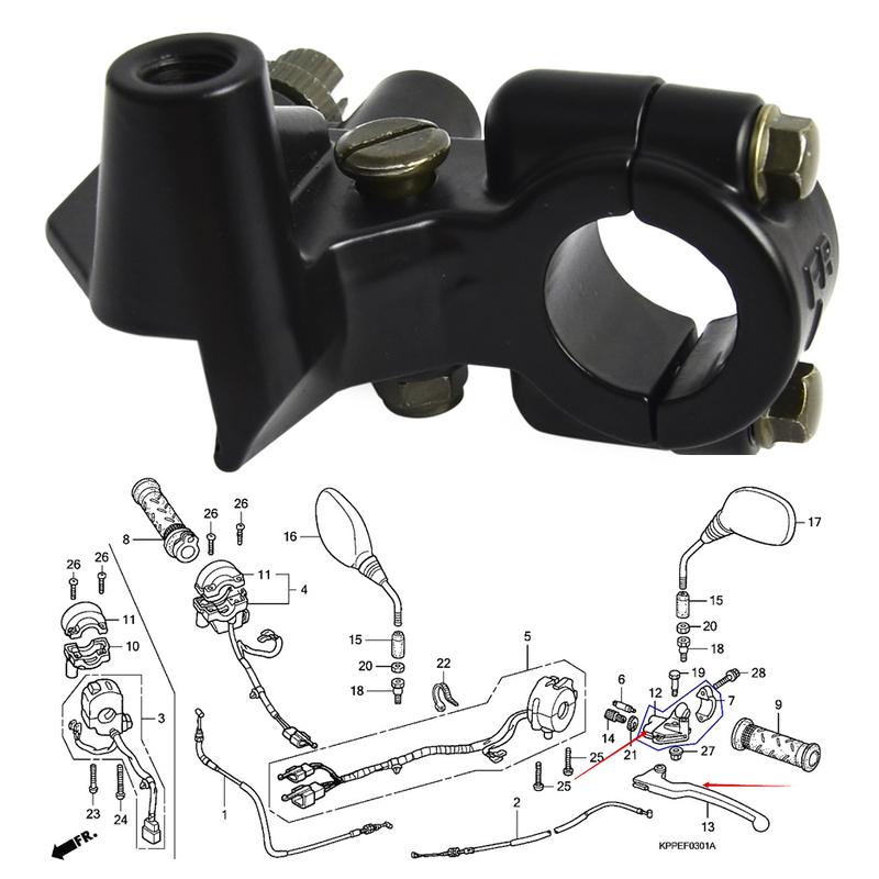 

For Honda CBR 125 53172KPP860 53172-KPP-860 Clutch Lever Perch Bracket Mirror Holder for Honda CBR125R JC34 JC39 JC50 2004-2016
