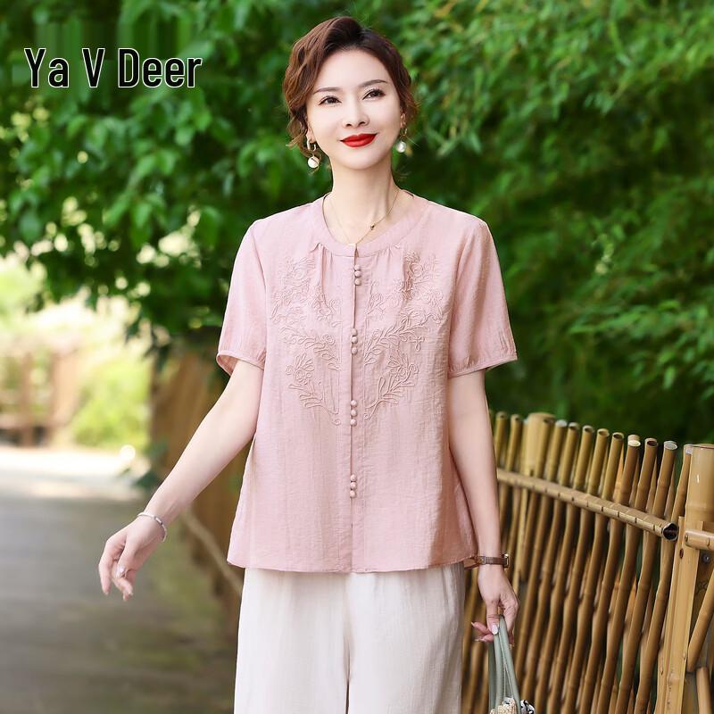 Yalu Women s New Chinese Style Short-Sleeve Top 3XL