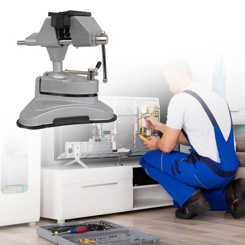Multi Angle 360 Degree Rotating Clamp With Suction Cup Base Vacuum Base Vise For Secure Workpiece Holding On Desktops
